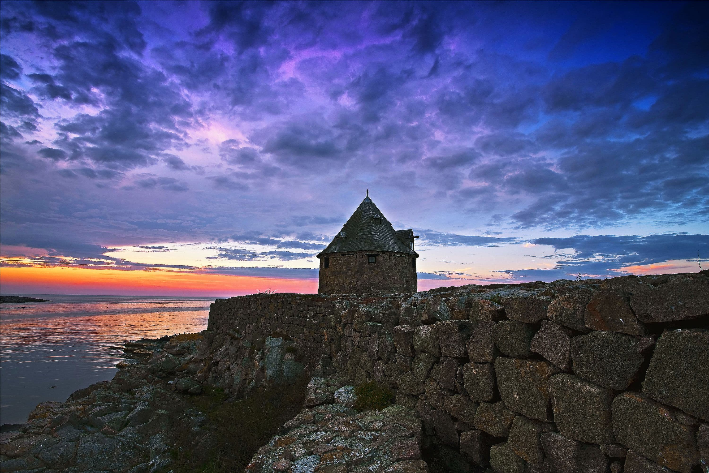 Dansk kystlandskab ved solnedgang